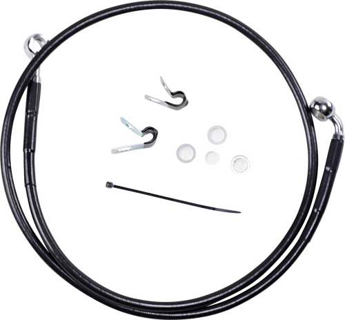 Drag Specialties - Drag Specialties Extended Stainless Steel Front Brake Line Kit - Black Vinyl Coated - 44 3/8in. - 660313-6BLK