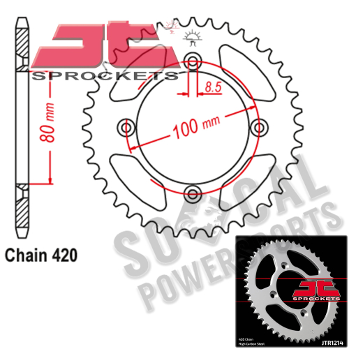 JT Sprockets - JT Sprockets Steel Rear Sprocket - 38T - JTR1214.38