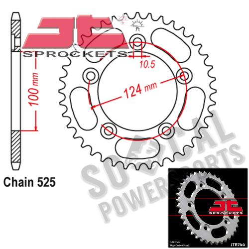 JT Sprockets - JT Sprockets Steel Rear Sprocket - 47T - JTR9.47