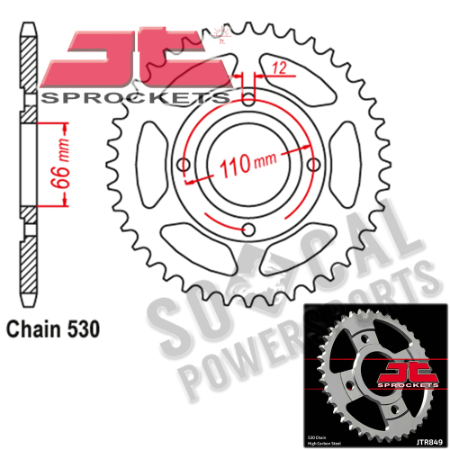 JT Sprockets - JT Sprockets Steel Rear Sprocket - 38T - JTR849.38