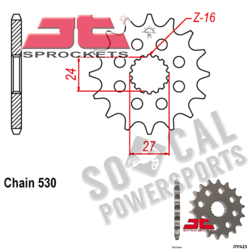 JT Sprockets - JT Sprockets Steel Front Sprocket - 17T - JTF423.17