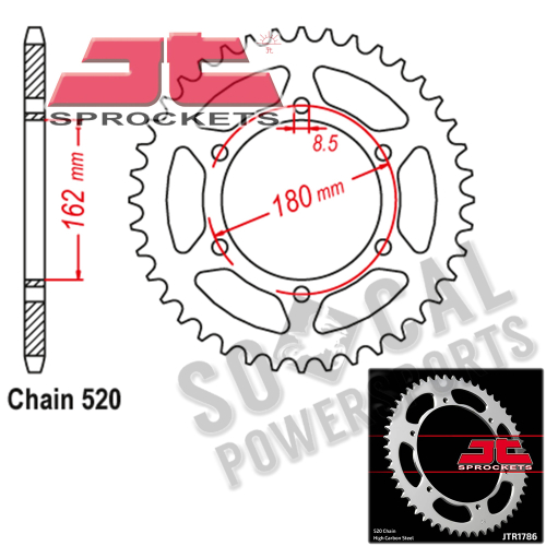 JT Sprockets - JT Sprockets Steel Rear Sprocket - 52T - JTR1786.52