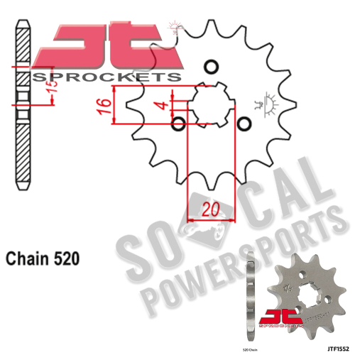 JT Sprockets - JT Sprockets Steel Front Sprocket - 10T - JTF1552.10