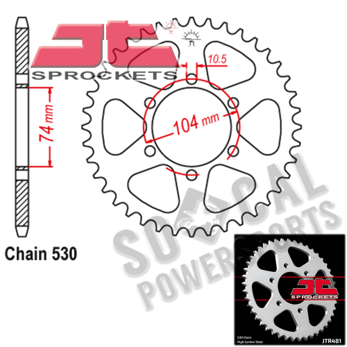 JT Sprockets - JT Sprockets Steel Rear Sprocket - 40T - JTR481.40