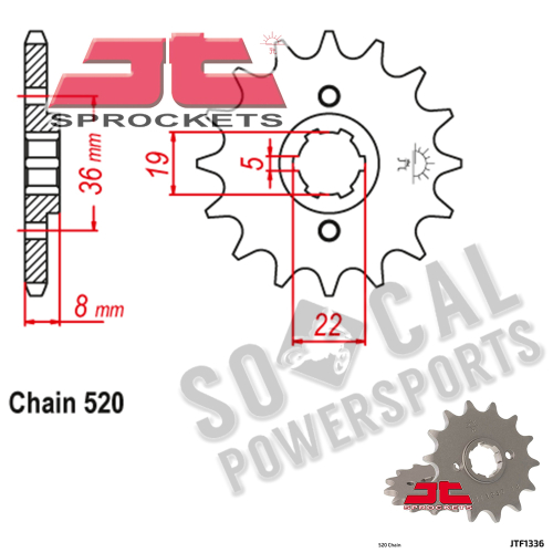 JT Sprockets - JT Sprockets Steel Front Sprocket - 13T - JTF1336.13