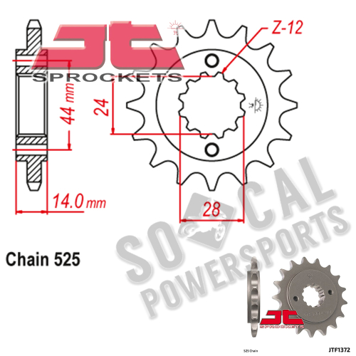 JT Sprockets - JT Sprockets Steel Front Sprocket - 17T - JTF1372.17