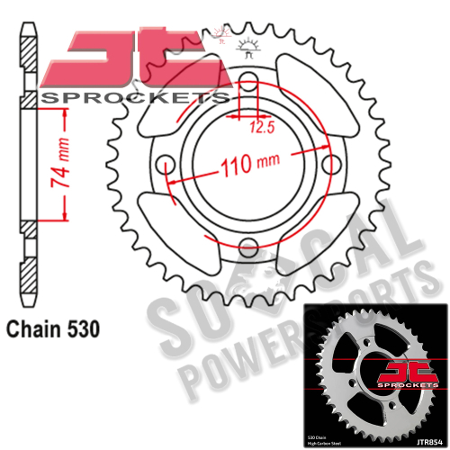 JT Sprockets - JT Sprockets Steel Rear Sprocket - 37T - JTR854.37