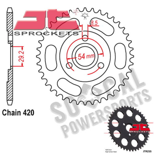 JT Sprockets - JT Sprockets Steel Rear Sprocket - 37T - JTR255.37