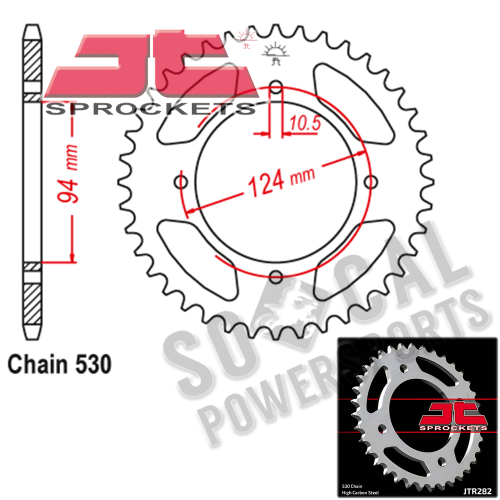 JT Sprockets - JT Sprockets Steel Rear Sprocket - 37T - JTR282.37