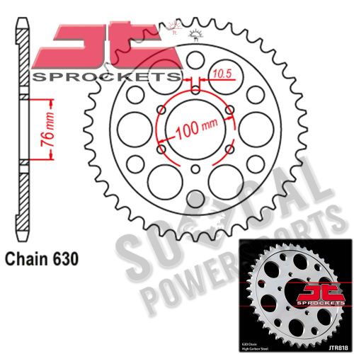 JT Sprockets - JT Sprockets Steel Rear Sprocket - 42T - JTR818.42