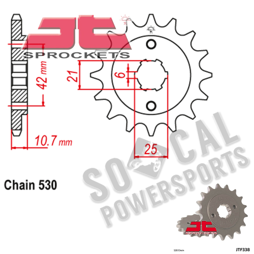 JT Sprockets - JT Sprockets Steel Front Sprocket - 17T - JTF338.17