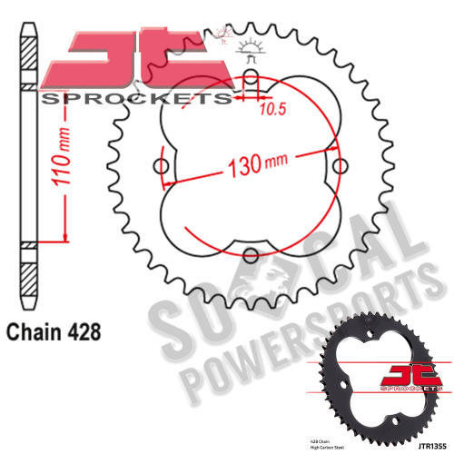 JT Sprockets - JT Sprockets Steel Rear Sprocket - 48T - JTR1355.48