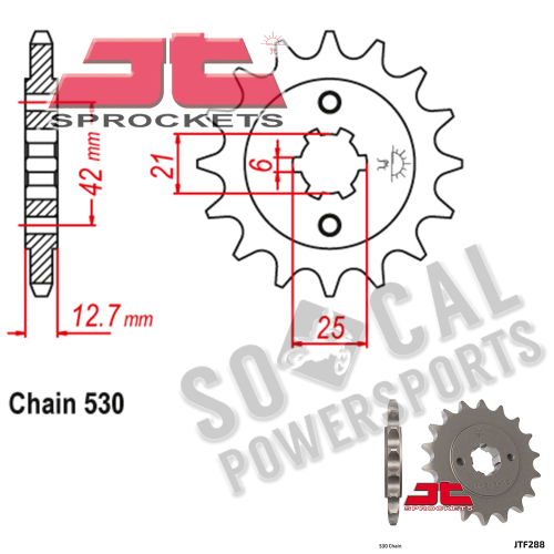 JT Sprockets - JT Sprockets Steel Front Sprocket - 17T - JTF288.17