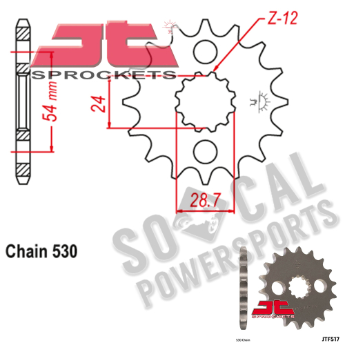 JT Sprockets - JT Sprockets Steel Front Sprocket - 17T - JTF517.17