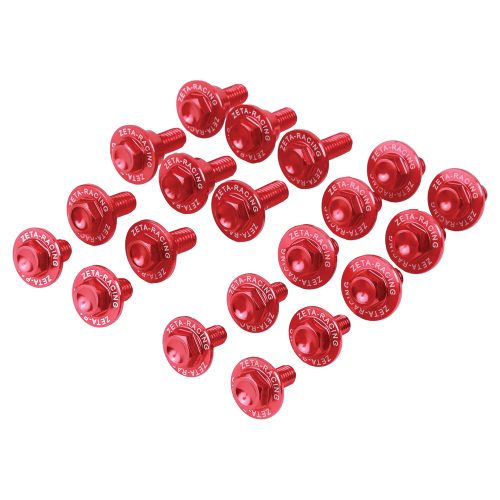 ZETA - ZETA Aluminum Body Bolt Kit - Red - ZE88-5052