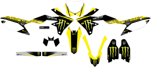 DCOR - DCOR Monster Energy Suzuki Complete Graphics Kit - White - 20-40-461