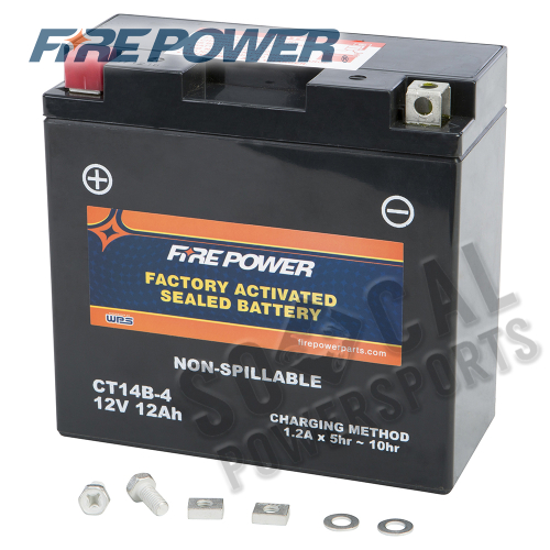 Fire Power - Fire Power Factory Activated Maintenance Free Sealed Battery - CT14B-4