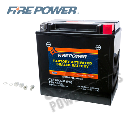 Fire Power - Fire Power Factory Activated Maintenance Free Sealed Battery - CT16CL-B-BS(FA)