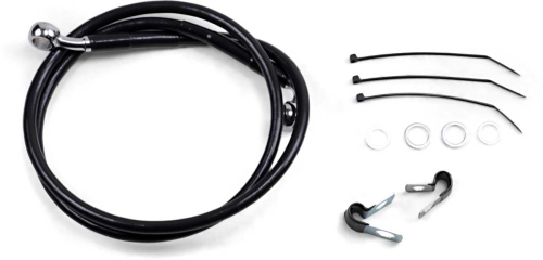 Drag Specialties - Drag Specialties Extended Stainless Steel Front Brake Line Kit - Black Vinyl Coated - 40 78in. - 640112-2BLK