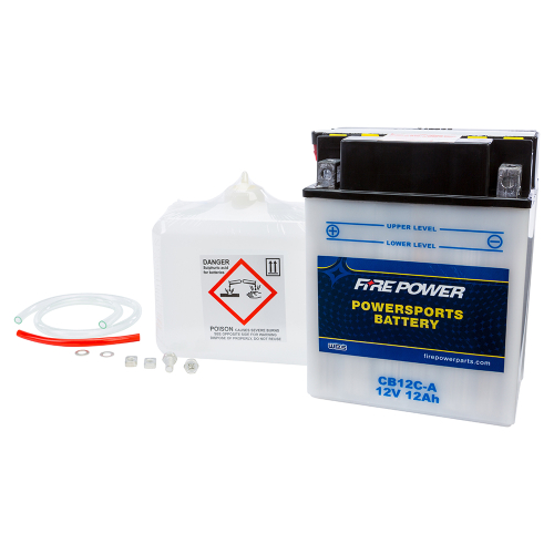 Fire Power - Fire Power Conventional 12V Heavy Duty Battery With Acid Pack - CB12C-A