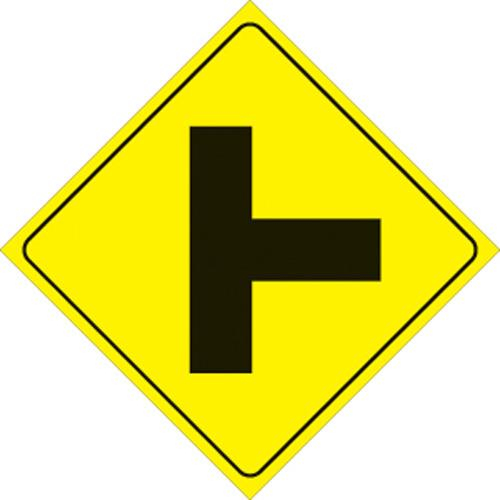 Voss - Voss 12x12in. Reflective Trail Sign - Right T-Intersection (Yellow/Black) - 466 RT YR