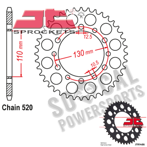 JT Sprockets - JT Sprockets Steel Rear Sprocket - 40T - JTR1486.40