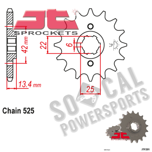 JT Sprockets - JT Sprockets Steel Front Sprocket - 17T - JTF291.17