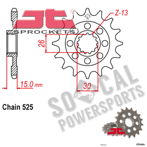 JT Sprockets - JT Sprockets Steel Front Sprocket - 17T - JTF404.17