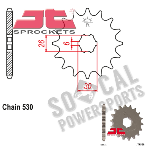 JT Sprockets - JT Sprockets Steel Front Sprocket - 17T - JTF568.17