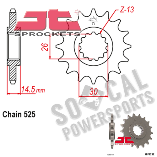 JT Sprockets - JT Sprockets Steel Front Sprocket - 17T - JTF1332.17