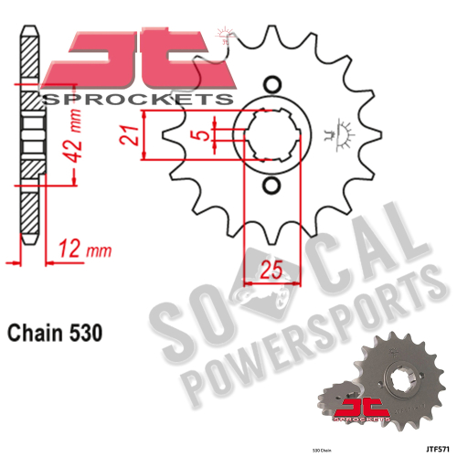 JT Sprockets - JT Sprockets Steel Front Sprocket - 17T - JTF571.17