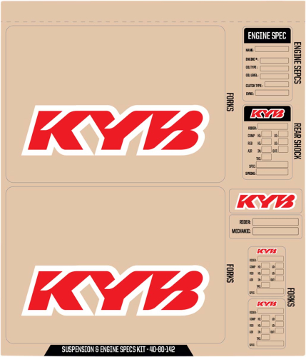 DCOR - DCOR Suspension KYB Decal Kit - Red - 40-80-142