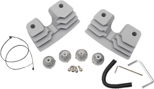 Drag Specialties - Drag Specialties Spark Plug/Head Bolt Cover Kit - Finned - Silver - 0940-1314