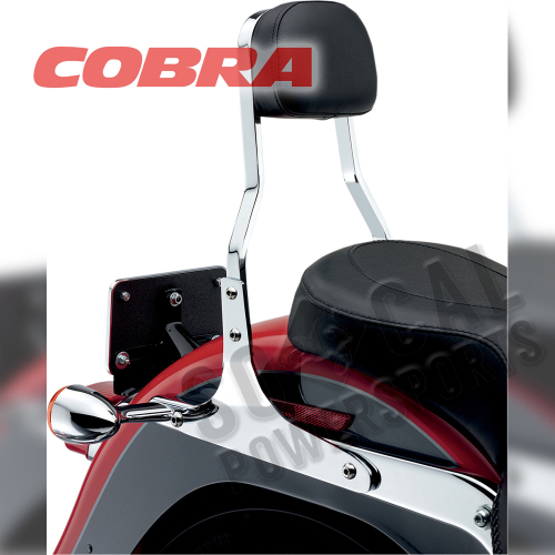 Cobra - Cobra Short Square Sissy Bar - Chrome - 602-1202