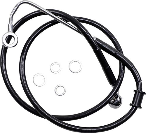 Drag Specialties - Drag Specialties Extended Stainless Steel Front Brake Line Kit - Black Vinyl Coated - 44in. - 1741-5775