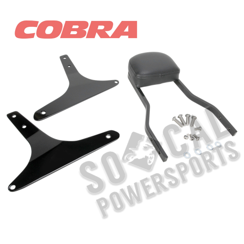 Cobra - Cobra Short Square Sissy Bar - Black Powder-Coated - 602-1201B