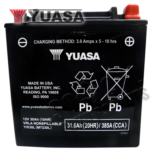 Yuasa - Yuasa High Performance Maintenance Free Battery - YIX30L-BS-PW - YUAM6230XPW