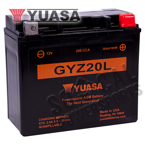 Yuasa - Yuasa Factory Activated Maintenance Free Battery - GYZ20L - YUAM720GZ