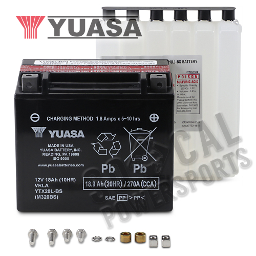 Yuasa - Yuasa Maintenance Free Battery - YTX20L-BS - YUAM320BS