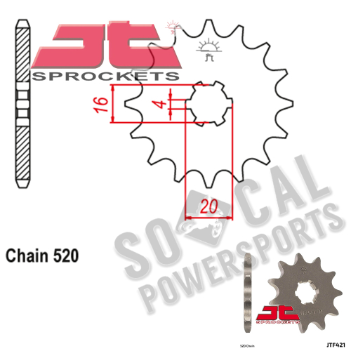 JT Sprockets - JT Sprockets Steel Front Sprocket - 11T - JTF421.11