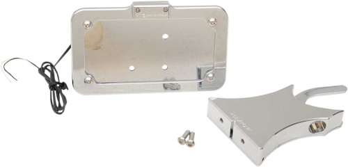 Accutronix - Accutronix Universal Side-Mount License Plate - Chrome with White Plate Light - LPF121HV-C