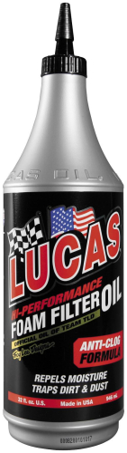 Lucas Oil - Lucas Oil High Performance Foam Filter Oil - 1qt. - 10798