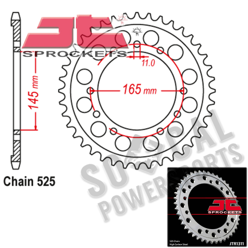 JT Sprockets - JT Sprockets Steel Rear Sprocket - 44T - JTR1311.44