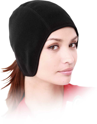 Schampa - Schampa Fleece Skullcap with Ponytail Holder - SKLCP001-02 - Black - OSFM