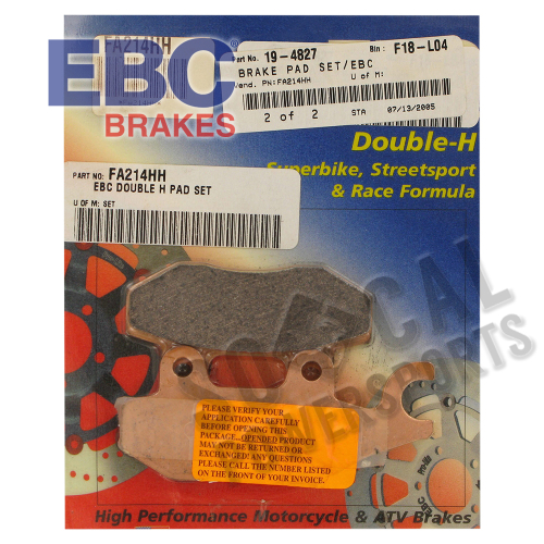 EBC - EBC Double-H Sintered Brake Pads - FA214HH