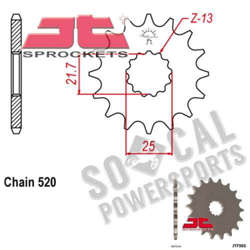 JT Sprockets - JT Sprockets Steel Front Sprocket - 16T - JTF565.16