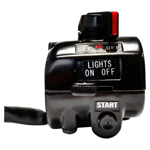 K&S Technologies - K&S Technologies Vintage Style Engine Stop/Run, Lights On/Off and Start Button - Matte Black - 12-0054B