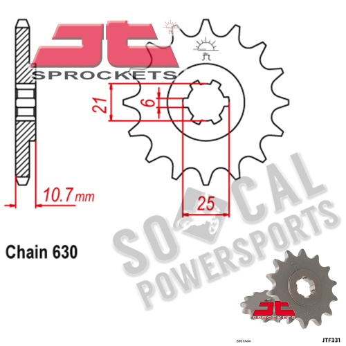 JT Sprockets - JT Sprockets Steel Front Sprocket - 15T - JTF331.15