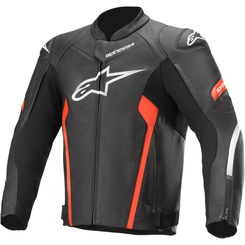 Alpinestars - Alpinestars Faster V2 Leather Jacket - 3103521-1030-50 - Black/Red - 50