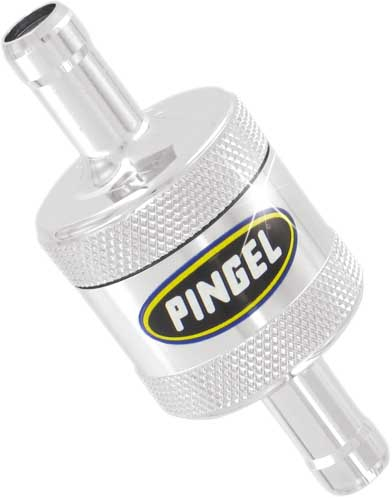 Pingel - Pingel In-Line Fuel Filter - 3/8in. Aluminum Machine Chrome Fuel Fiter - SS5C